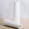 VanEnjoy 10 Inch Desktop Minimalist White Ceramic Vases Home Office Decoration, Unique Speckle Finish Bud Vase for Flowers