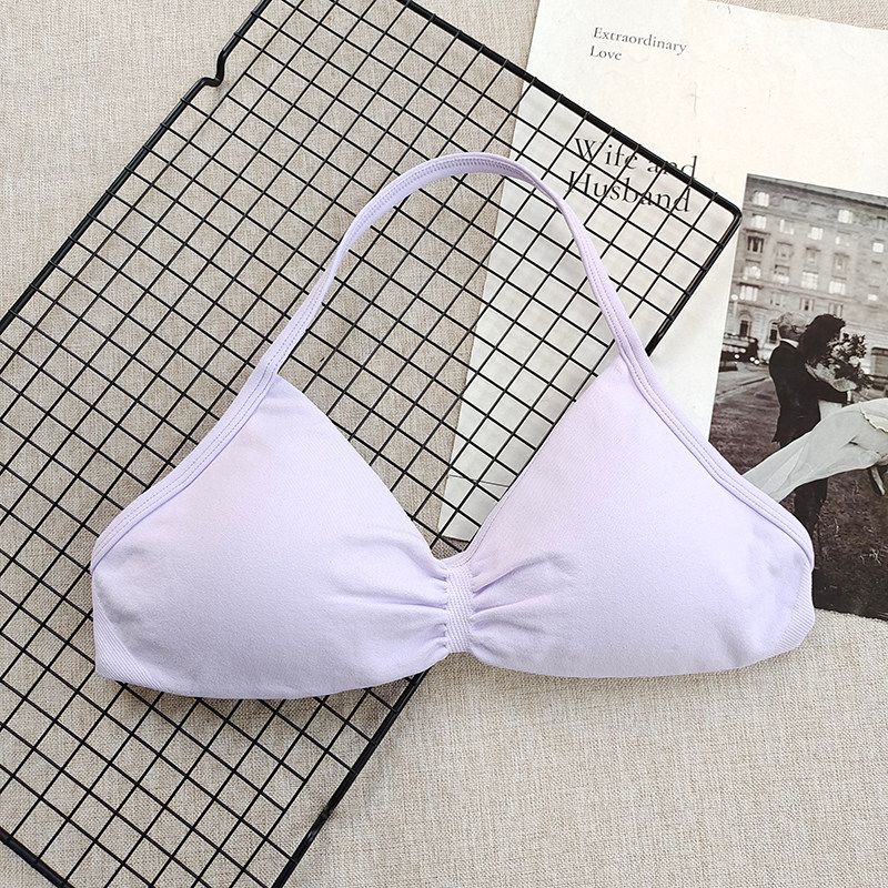 and American Hanging Neck Thin Drawstring DFY Sports Underwear Beauty Back Women Can Be Worn outside Comfortable Large Backless Breathable Fitness Bra
