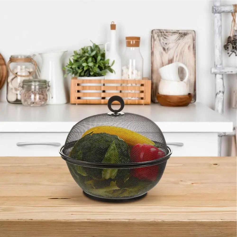 Iron Vegetables Fruit Holder Fine Mesh Vegetable Cover Kitchen Drain Basket  Household