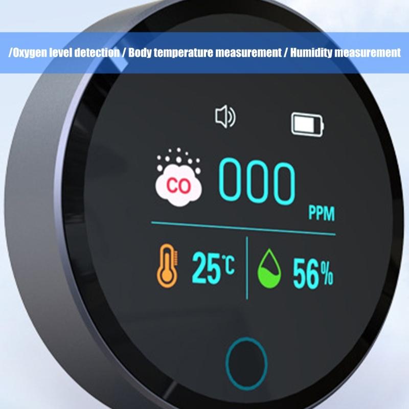 Leicht zu tragender Kohlenmonoxid-Alarm mit Digitalanzeige Kleine kreisförmige Gasmelder für Küche, Outdoor-Reisen, Sicherheit
