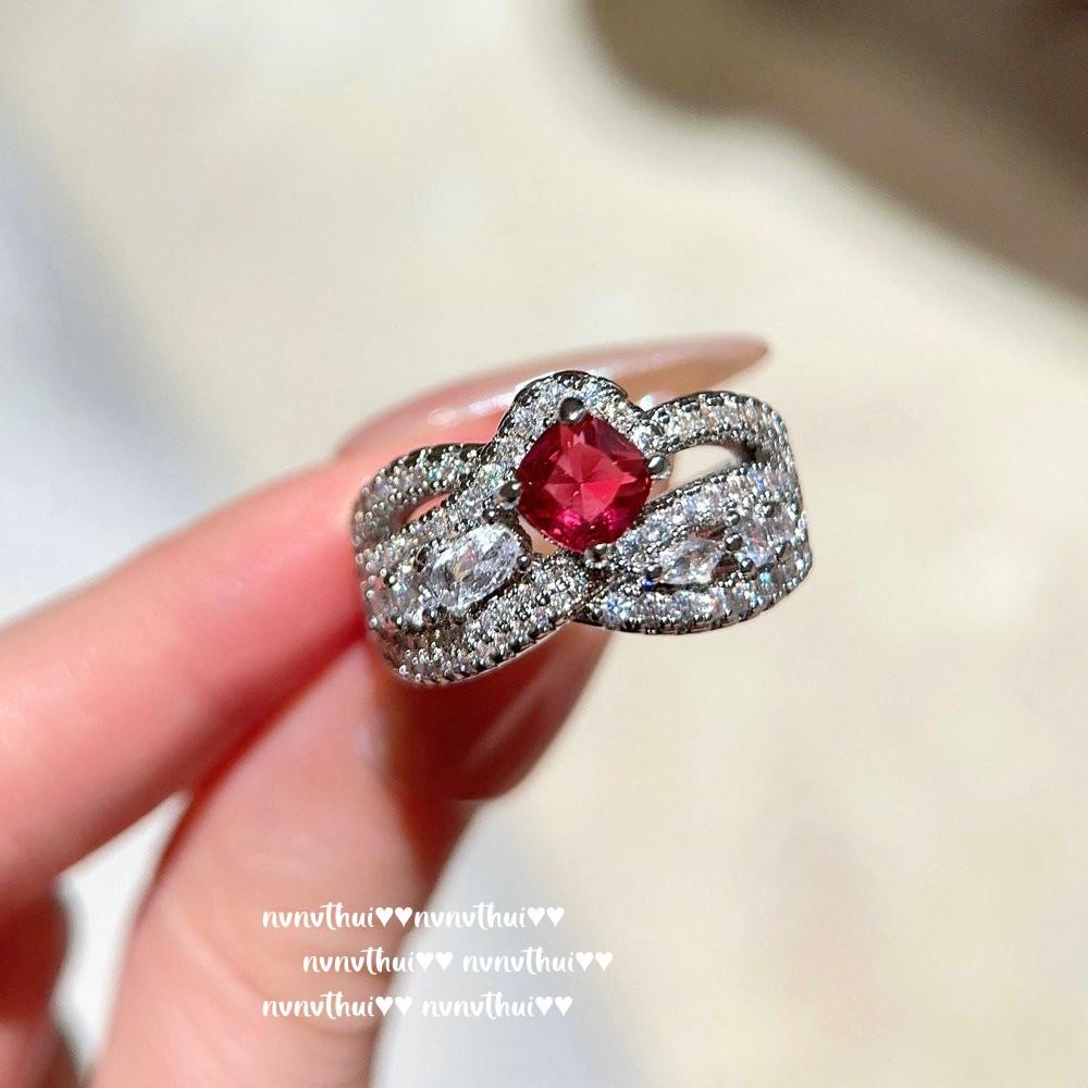 Beauty On The Heart, Crown Jewel Ring, Princess On The Run, 18K Gold Plated, Threaded Wrapped Zircon Ring