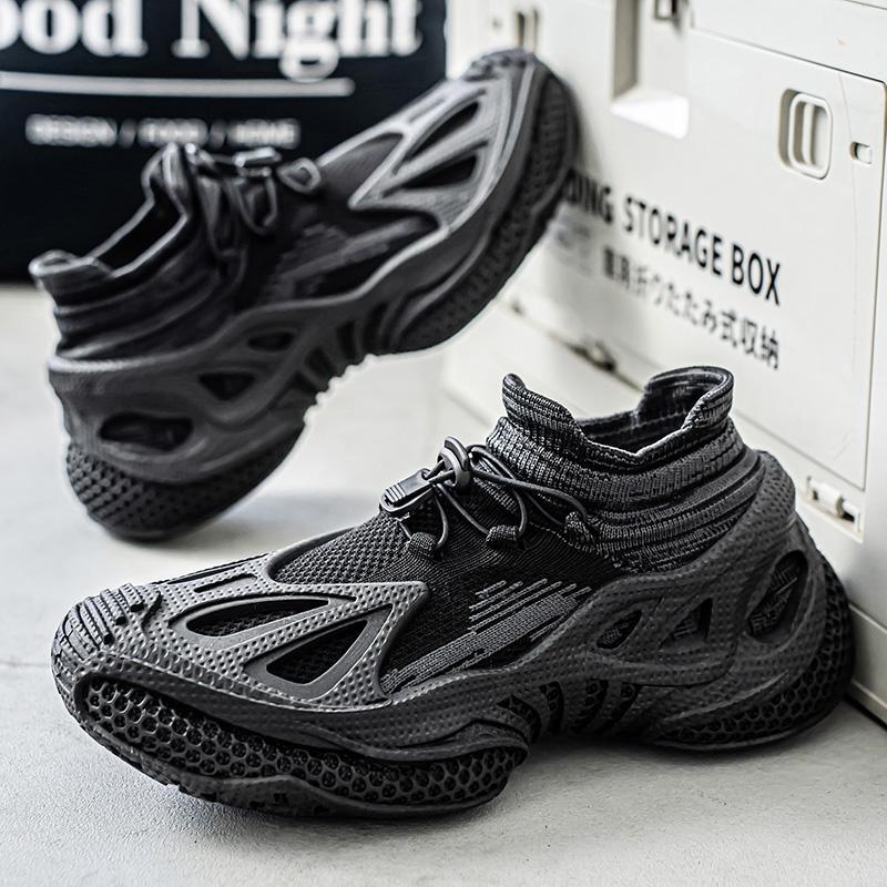 

Shoes men can wear in all seasons, fly-woven thin, comfortable and breathable, versatile color matching, thick-soled no-lace-up sports men s shoes 44