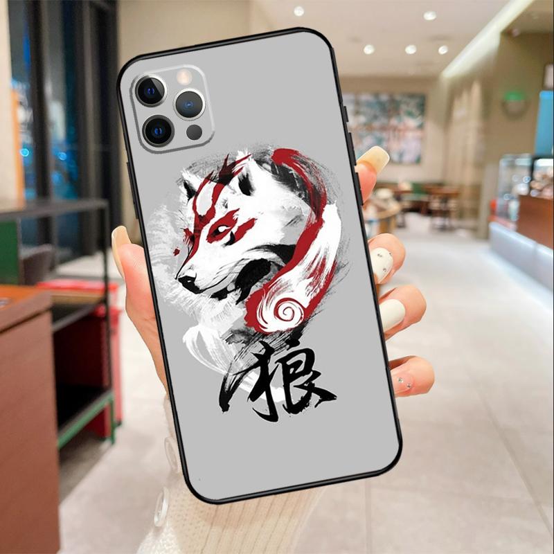 Okami Wolf Phone Case For iPhone 16 15 14 11 12 13 17 Pro Max mini 15 Plus 16e 17 Air Protective Cover