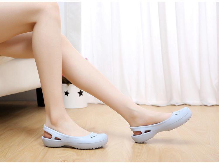 Damen Leichte Rutschfeste Clog-Sandalen mit Geschlossener Zehe - Übergröße Jelly Strandschuhe für Krankenschwestern