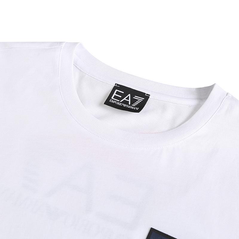 Emporio Armani Ea7 Ss23 Solid Color Round Neck Short Sleeve T-Shirt Men tops White 3RPT29-PJM9Z-1100