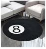 VIKAMA Billiards Challenge Carpet Black 8-Ball Imitation Cashmere Home Round Decorative Rug For Game Room And Fun Learning Space