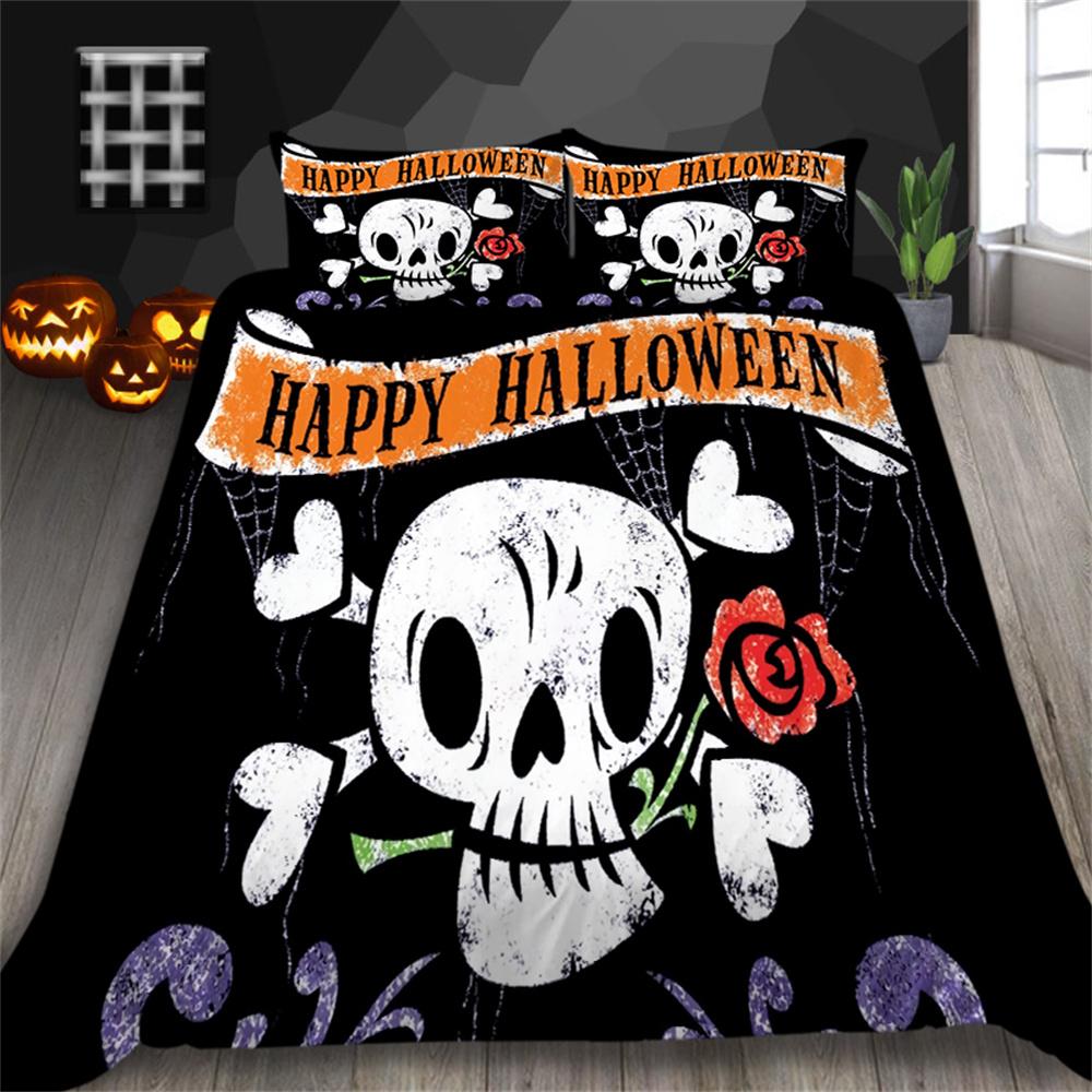 Halloween Duvet Cover Set Fashion Bedding Cover Suit King Size Bedding Teen Adluts Breathable Bedding Cover