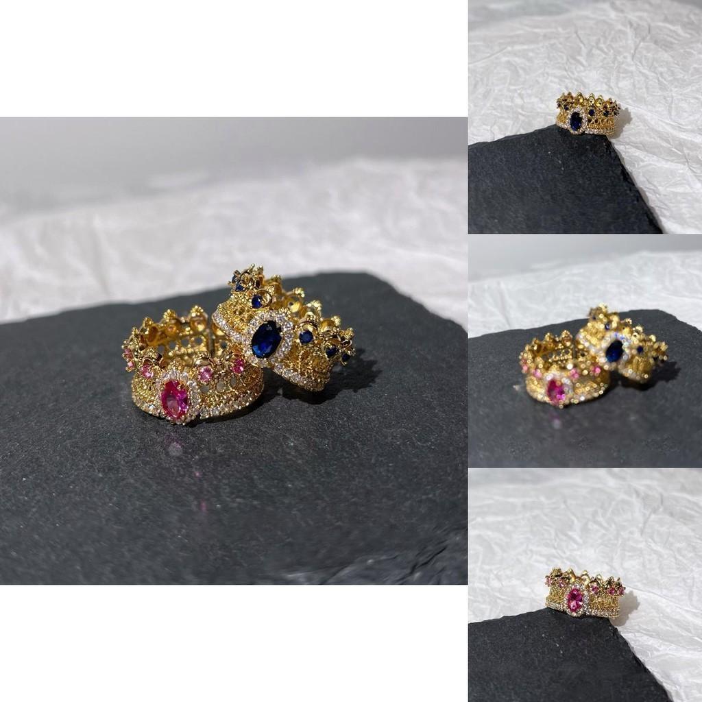 Exquisite Geometric Style Adjustable Open Ring With Colorful Zirconia Stones For Women