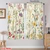 2pcs Floral Printed Curtain Rod Pocket Window Drapes Living Room Bedroom Decor Botanical Home Decor Curtains