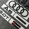 2PCS 4Ring logo ABS Black Car Hood Front Grill Rear Trunk Emblem Sticker 1P A5 1P Quarrto 1P 2.0T 2P Sline For q2 A5 2010-2019