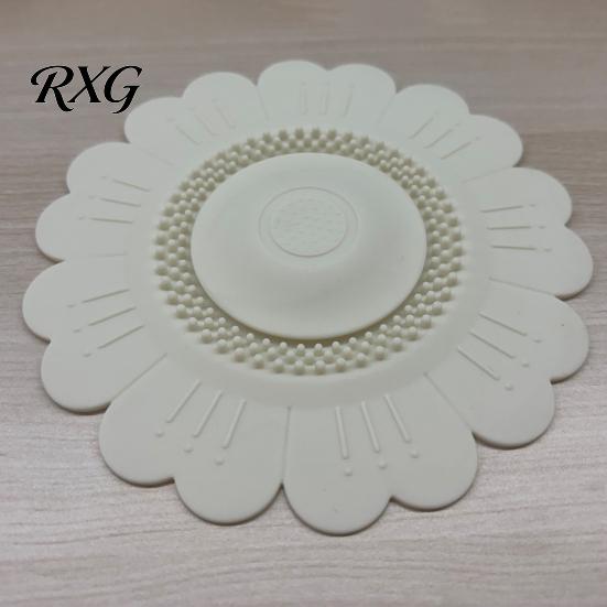 Home Drainage Solution Sunflower Silicone Floor Drain Mat, Bionic Petal Design Anti-Clog Sink Bathroom Sewer Protector Hair Filter, Odor-Proof