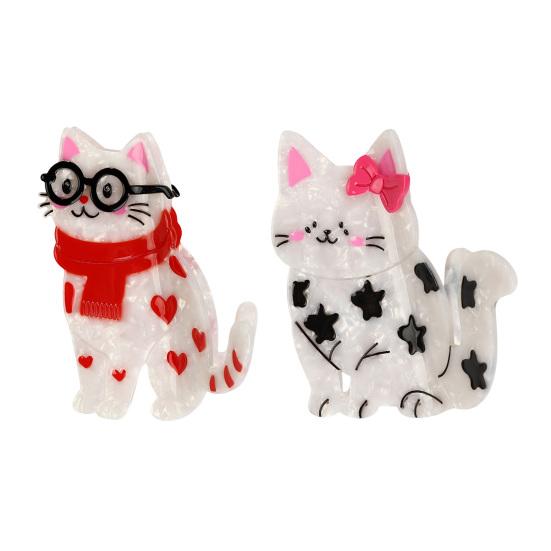 Hair Clip Cartoon Cat Shape Acetic Acid Back Head Hair Claw Anti-slip Teeth Lightweight