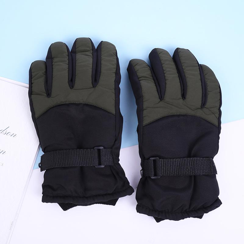 

Теплые перчатки, защищающие от холода, зимние бархатные утолщенные мужские велосипедные перчатки из пухового хлопка для взрослых, лыжные нескользящие перчатки 13-28cm зелёный