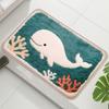 Flannel Dolphin Bathroom Mat Anti Slip Absorbent Foot Mat Modern Decorative Machine Washable