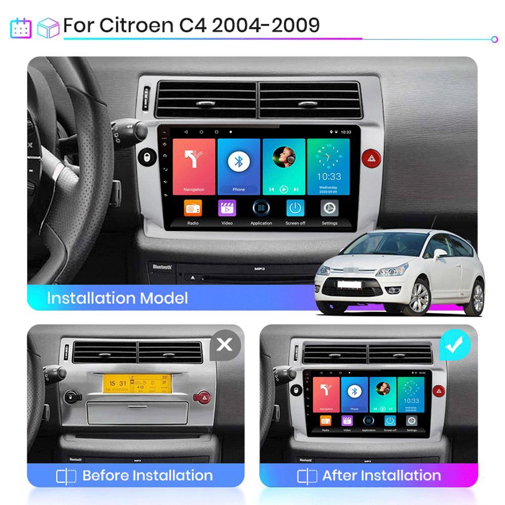 Android 10 Car Radio For Citroen C4 C-Triomphe Quatre 2004-2009 Multimedia Video Player GPS Navigation WIFI 1+16GB
