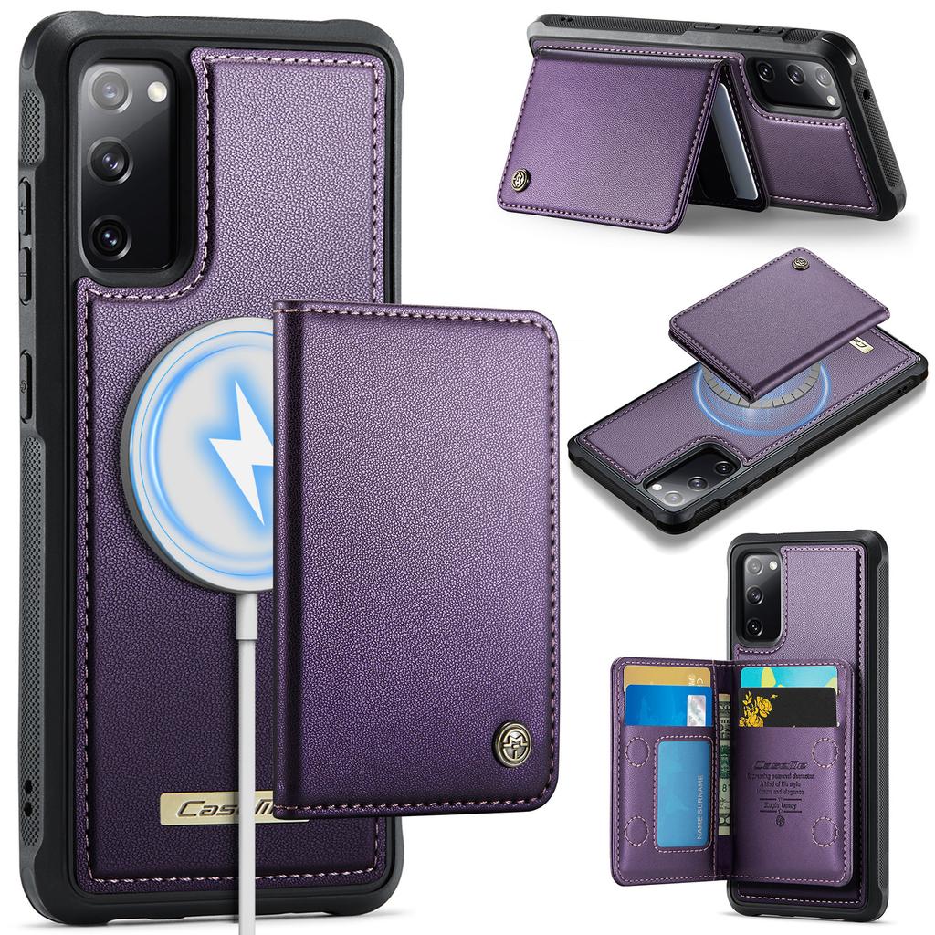 For Samsung Galaxy S20 FE Magnetic Case CASEME ME80 Series Leather PC TPU Phone Cover with Detachable Wallet