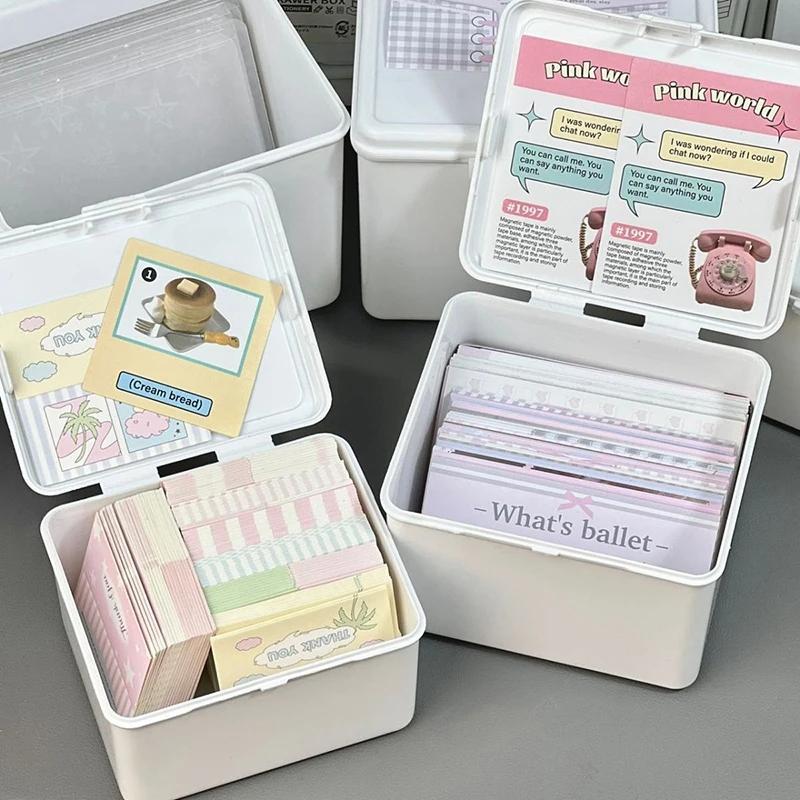 Kpop Card Storage Box Plastic Small Card Storage Box Idol Albumes Storage Container Dustproof Jewelry Collection Organizer