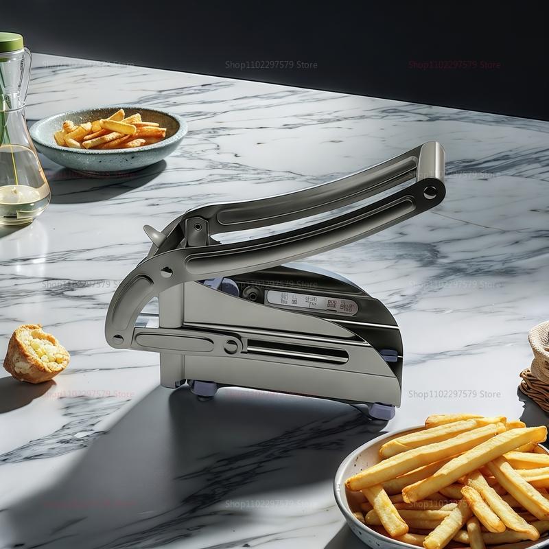 Stainless Steel Potato Slicer Vegetable Cutter Multi Functional Manual Fast Cutting Tool with 2 Blades Manual Fries Machine