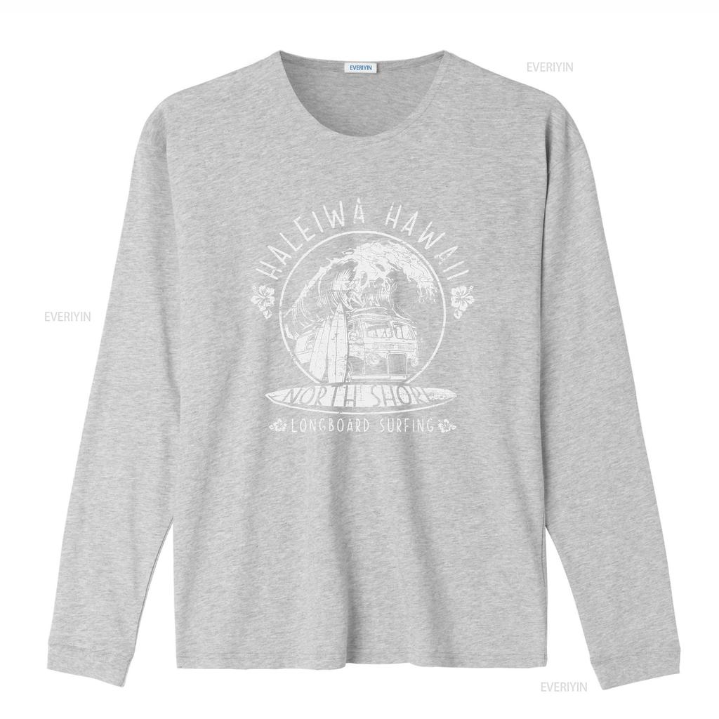 Haleiwa Hawaii North Shore Maglietta Longboard Surf Surfisti Hawaiano vintage Lavato uomo Unisex Traspirante Leggermente Casual