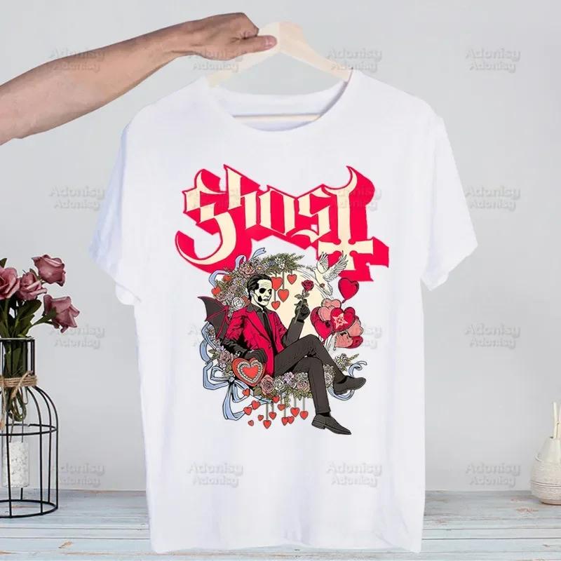 Ghost Band Heavy Metal Music Band Prevalent T Shirts print O-Neck Short Sleeve Regular Mens Heigh Quality Men Hip-Hop t Shirt