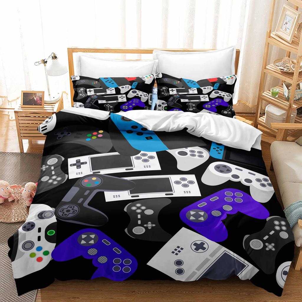 3D Printing Boy's Room Bedding Set Game Handle Duvet Cover 2/3 Pieces AU140 * 210 Full Size Quick Drying Easy Cleaning Home Decoration
