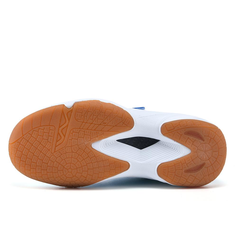 New Beacon Children and Adolescents Badminton Shoes Velcro Breathable Shock Absorption Non-slip Wear-resistant Table Tennis Training Shoes