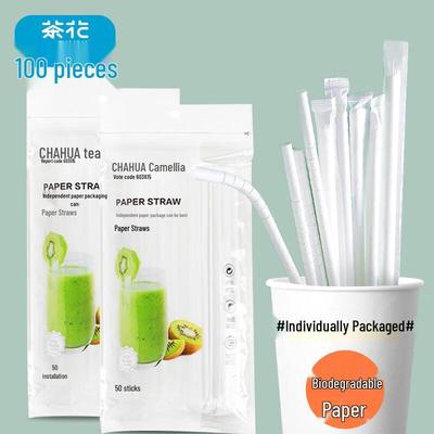 Individually Wrapped Degradable Bent Paper Straws