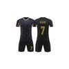 Customized Black Football Jerseys with Gold Color For Men Children Wear, Polyester Breathable Boys Girls Soccer Shirt