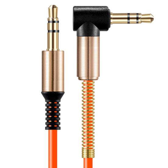 3.5mm Male Straight to Elbow Audio Adapter Cable Cord for Phone MP3 Car Speaker