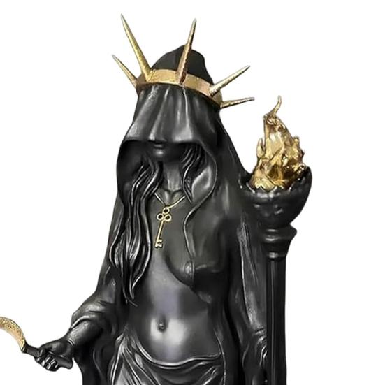 Hekate Niktipolos Statue Magic Greek Goddess Witch Figurine Lightbringer or Morning Star Resin Sculpture for Home Decor