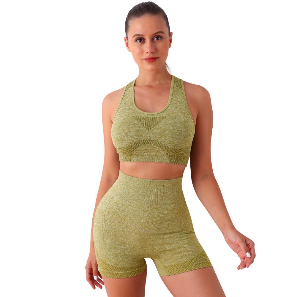 Atmungsaktives Fitness-Tanktop & Schnelltrocknende Yoga-Shorts Set