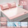 Washable Antibacterial Ice Silk Cooling Mat Set, Fitted/Flat Sheet, 2 Sizes for Summer Bedroom & Dorm Hygienic Bedding