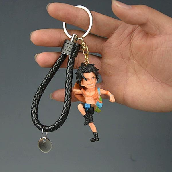 One Piece Model Cartoon Keychain Roronoa Zoro Monkey D Luffy Cartoon Toys Ornament Key Bag Car Keyring Birthday Gifts