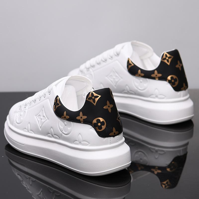 Leather Breathable Student Casual Couple Shoes Heightening Board Shoes KY2