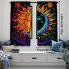 Whimsical Abstract Sun Moon Pattern Curtains Fantasy Style Suitable Living Room Dining Kitchen Bedroom Bathroom Curtain Set Of 2 Made Polyester
