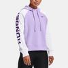 Under Armour Logo Pattern Color Block Loose Fleece Hoodie Women hoodies Purple 1365861-532