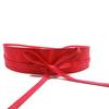 Fashion Color Faux Solid Belt Wrap Leather Waist Tie Wide Corset Dress Decor