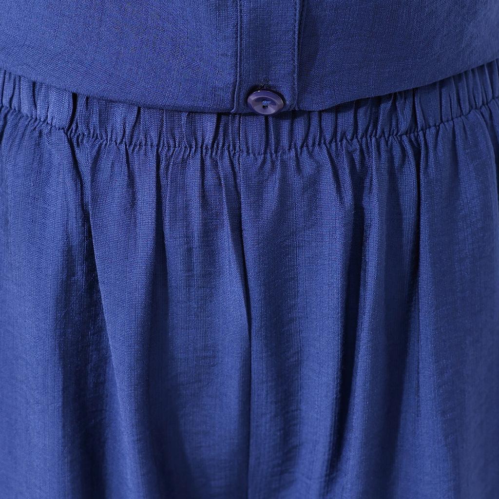 Ensemble 2 pièces pour femme grande taille en mélange de lin, Haut sans manches à boutons et Short large (XL-7XL)