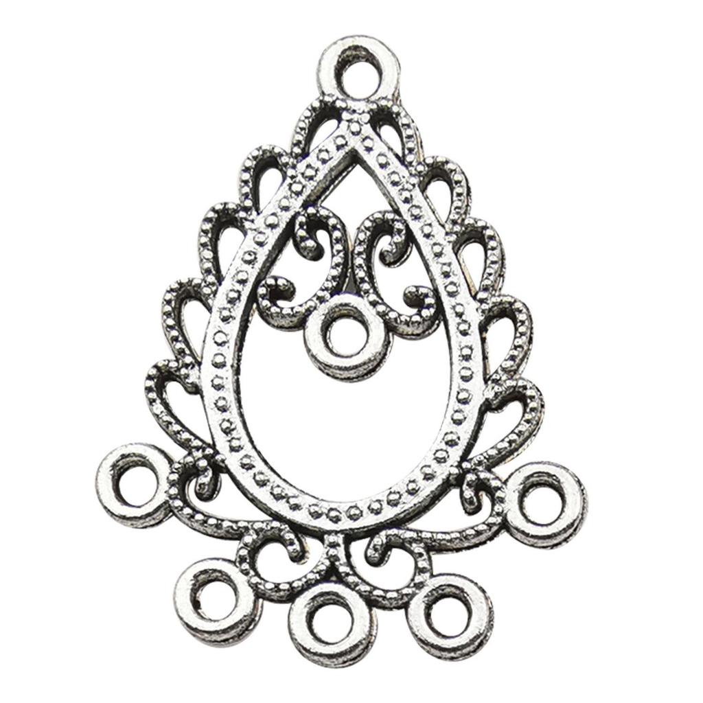 Bohemian Water Drop Heart Double Hole Ethnic Earrings Alloy Jewelry