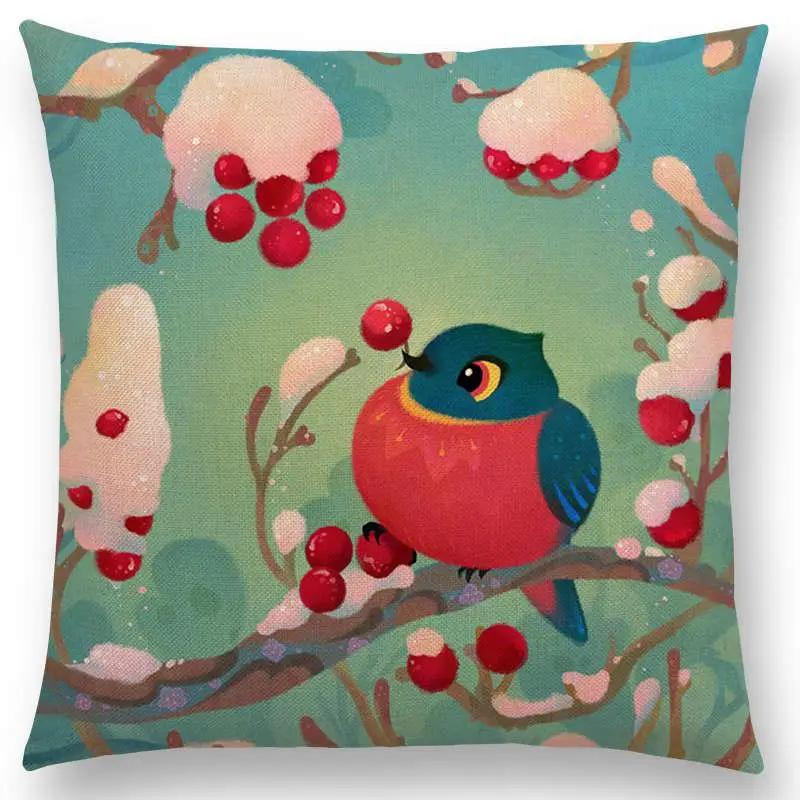 Superniedliche Cartoon-Tiere Kugelfisch Kissenbezug Lieblicher Vogel Süßes Nest Interessanter Fisch Katze Frosch Fuchs Wurfkissenbezug Hogar