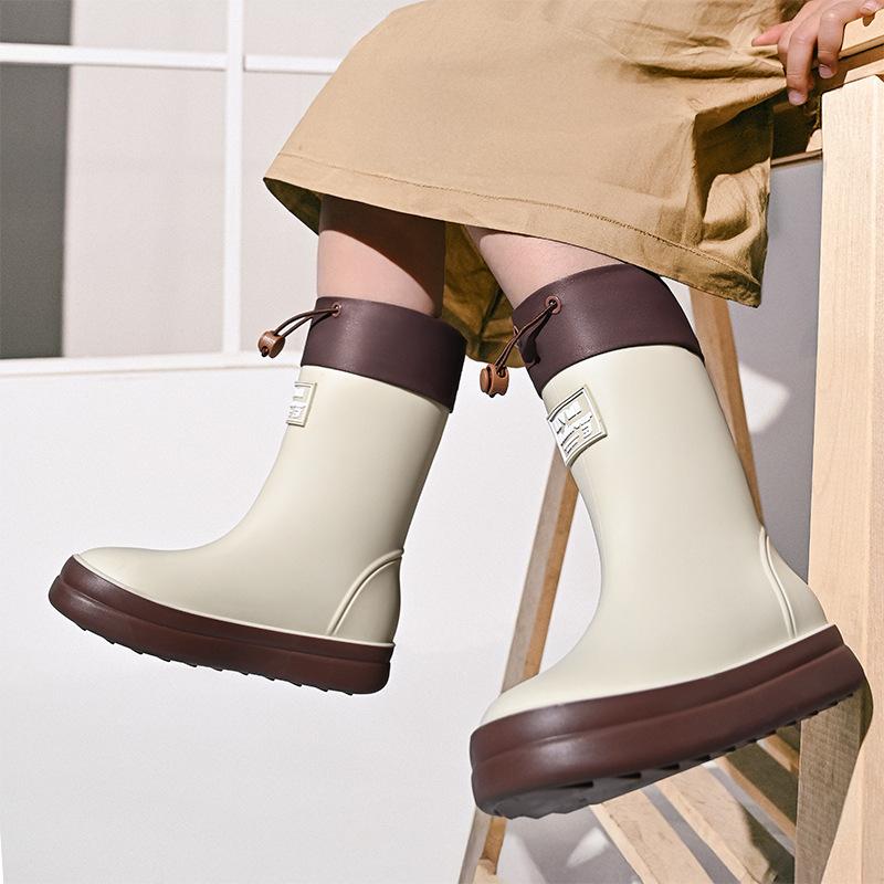 New children's outdoor bundle waterproof shoes boys and girls fashion rain boots children's high soft-soled rubber rain shoes