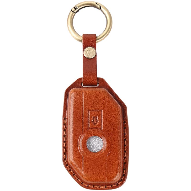 BMW Motorcycle Key Case for R1250GS ADV, C400GT, and 750GT - Cowhide Leather Key Bag with Buckle