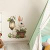 Fun-f235 Cartoon Kaninchen Grünes Blatt Topfpflanze Schlafzimmer Wohnzimmer Arbeitszimmer Hintergrund Landschaftsbau Wandaufkleber