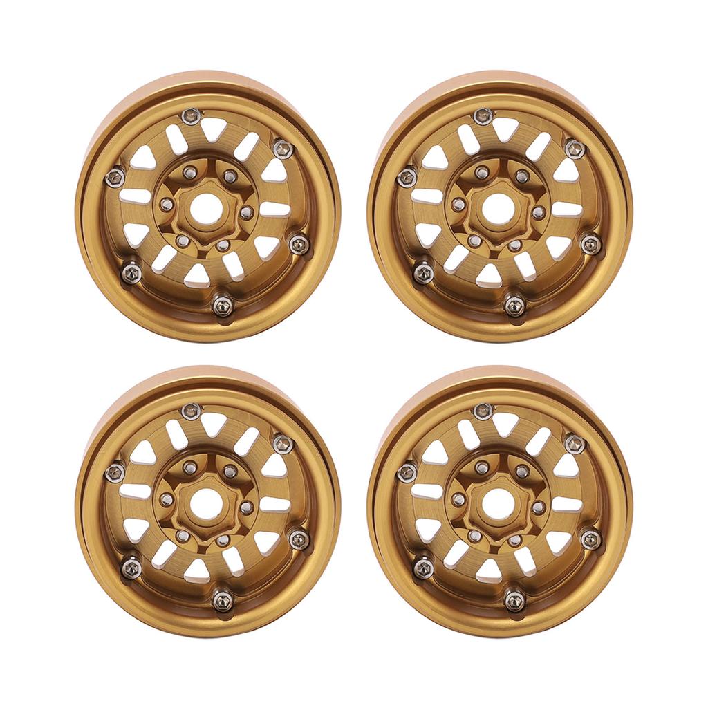 4 Stück Beadlock Felgennabe Messing Schwer 1,9 Zoll für Axial SCX10 90046 AXI03007 D90 D110 TF2 für