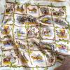 100% Natural Silk Scarf Women Square Floral Shawls Wraps Foulard Scarves Pashmina Neckerchief Female Hijab Bandana Poncho 68cm