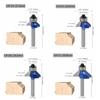 1/4” Shank Chamfer Router Bit 45 Degree Wood Bits Wear-resisting Bevel Milling Cutter  Furniture