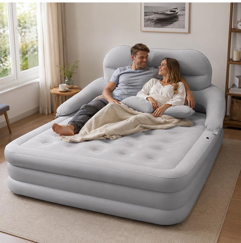 Popular Outdoor PVC Inflatable Mattress with Detachable Backrest Sofa Bed