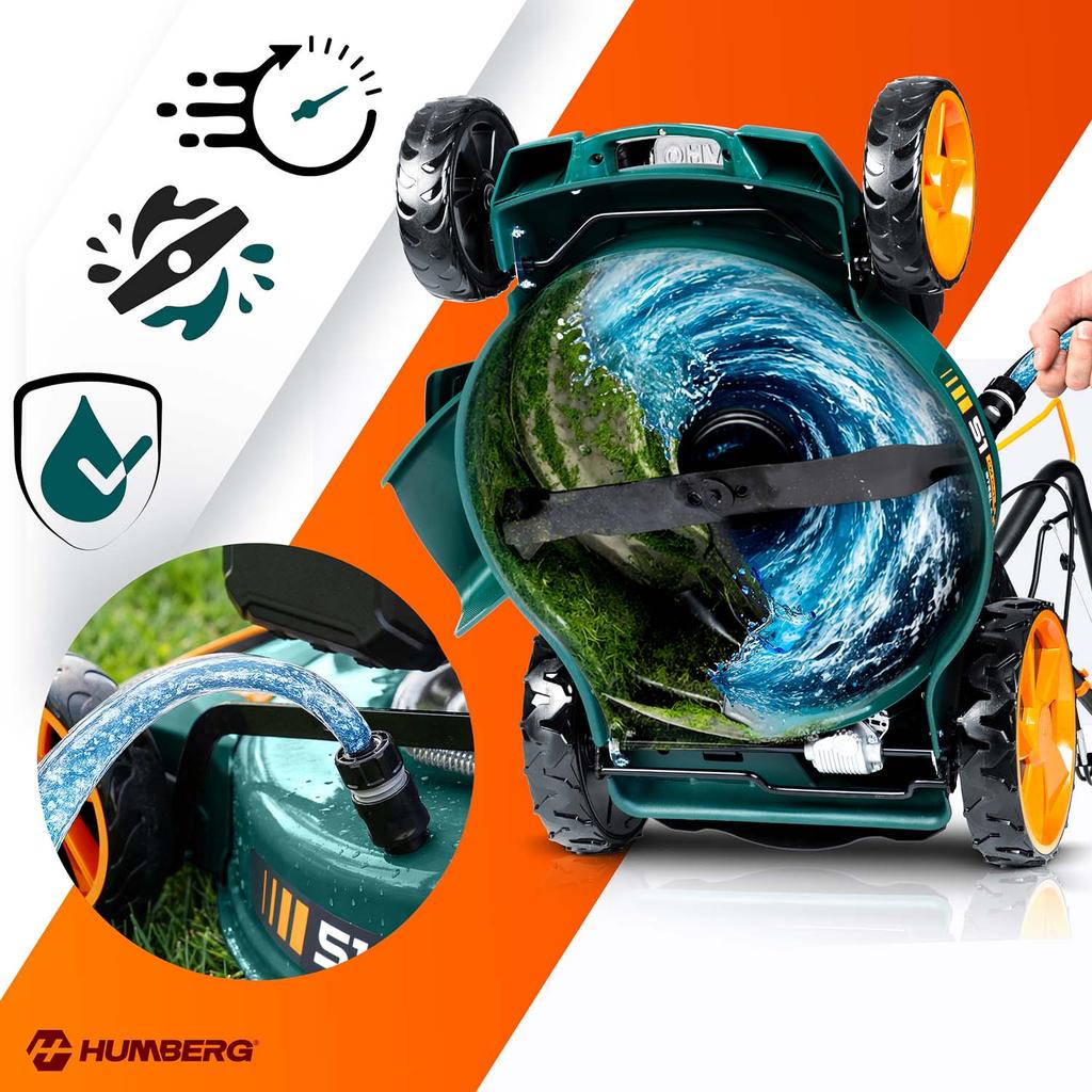 Petrol Lawnmower with Drive 51 Cm 70 L Loncin 196Cc + Oil Humberg Hm-601