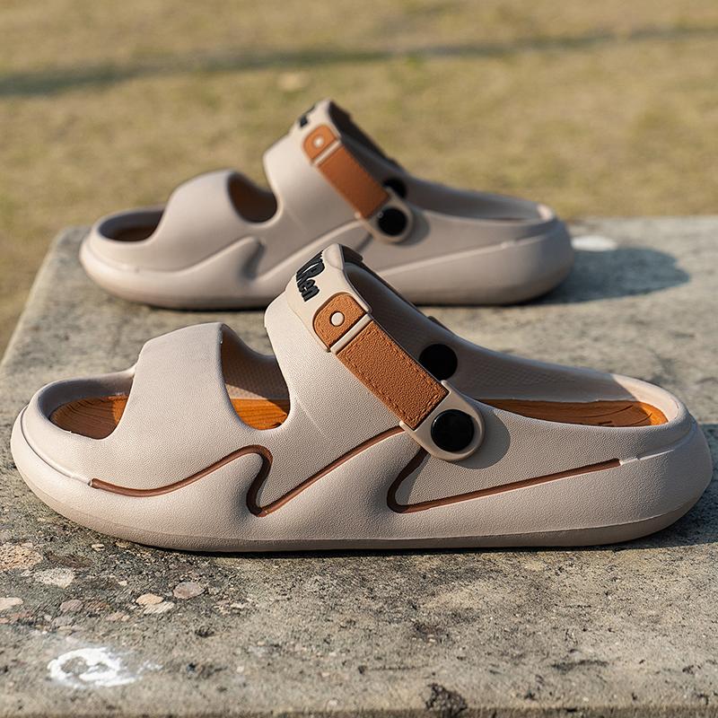 Fashion Men Slippers Platform Non-slip Outdoor Flip Flops Fashion Lightweight Two-Wear Walking Indoor Sandals Outdoor Beach Shoe for Men
