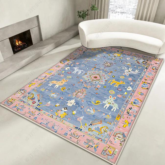 

America Persian Living Room Carpet Türkiye Style Room Decoration Aesthetic Non-slip Rug 200x300 Home Sofa Washable Bedroom Mat 60*90cm